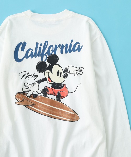 Disney(ディズニー)の「ミッキーマウス サーフ/プリントロンTEE(Tシャツ/カットソー・メンズ・ホワイト系1/ホワイト系2・M)」の2枚目の写真