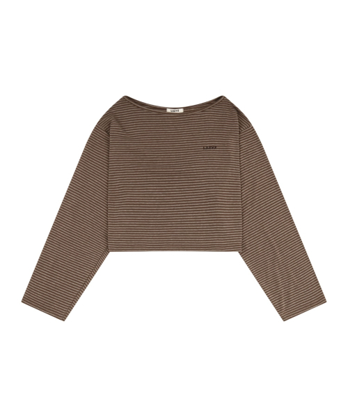 LAZYZ（レイジジ）の「クリーミーストライプロングスリーブTシャツ（2カラー）（Tシャツ/カットソー・レディース・ブラウン/グレー・F）」の6枚目の写真