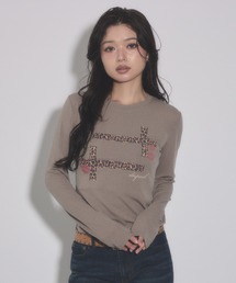 DISPARK/【26年秋冬新作】レオパードクロスシアートップ