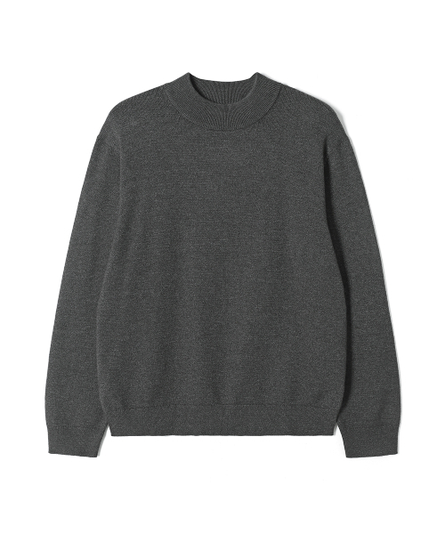 ADHOC(アドホック)の「男女兼用 ベーシック モックネック ニット (DK-GREY) (HCALKA2)(ニット/セーター・レディース・その他・90/100/95/105)」の1枚目の写真