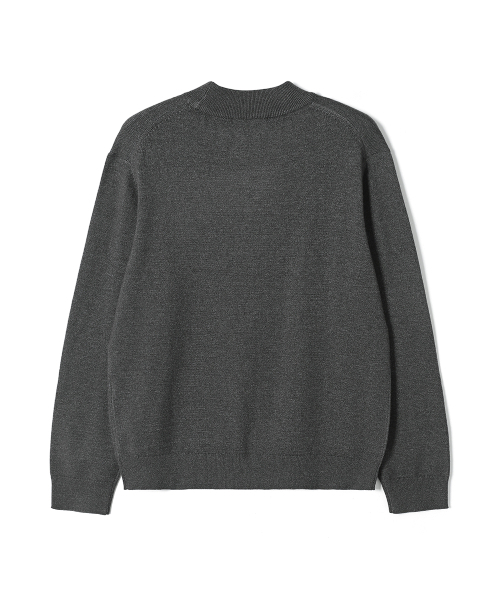 ADHOC(アドホック)の「男女兼用 ベーシック モックネック ニット (DK-GREY) (HCALKA2)(ニット/セーター・レディース・その他・90/100/95/105)」の2枚目の写真