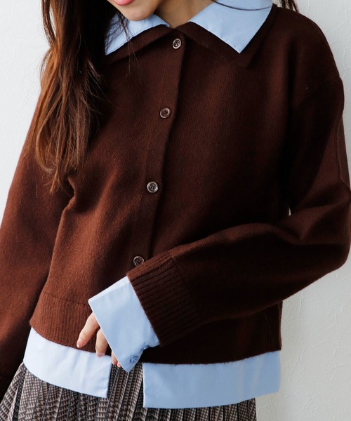 TITE IN THE STORE(ティテ インザ ストア)の「【ZOZOTOWN限定】シャツドッキングカーディガン(ニット/セーター・レディース・ミント/ブラウン/グレー・FREE)」の2枚目の写真