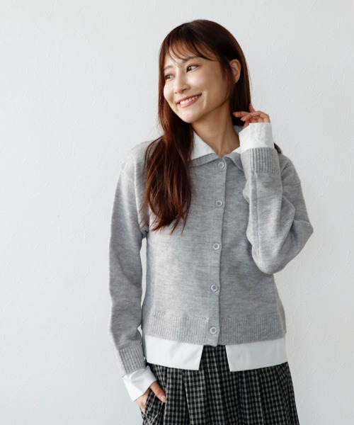 TITE IN THE STORE(ティテ インザ ストア)の「【ZOZOTOWN限定】シャツドッキングカーディガン(ニット/セーター・レディース・ミント/ブラウン/グレー・FREE)」の1枚目の写真