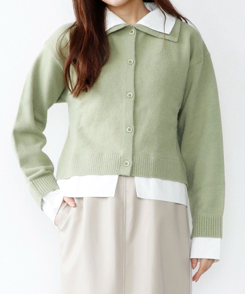 TITE IN THE STORE(ティテ インザ ストア)の「【ZOZOTOWN限定】シャツドッキングカーディガン(ニット/セーター・レディース・ミント/ブラウン/グレー・FREE)」の3枚目の写真