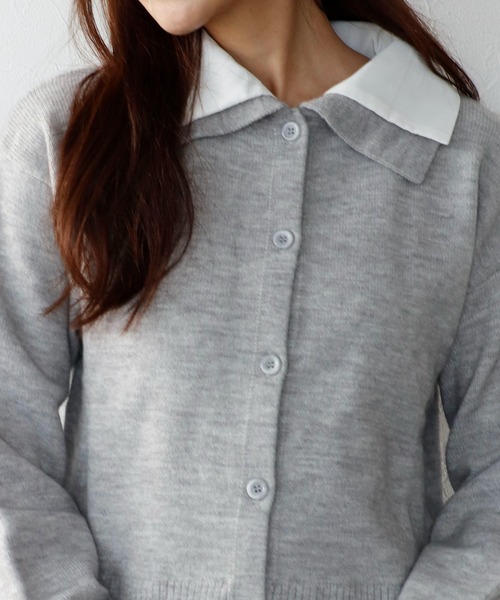 TITE IN THE STORE(ティテ インザ ストア)の「【ZOZOTOWN限定】シャツドッキングカーディガン(ニット/セーター・レディース・ミント/ブラウン/グレー・FREE)」の10枚目の写真