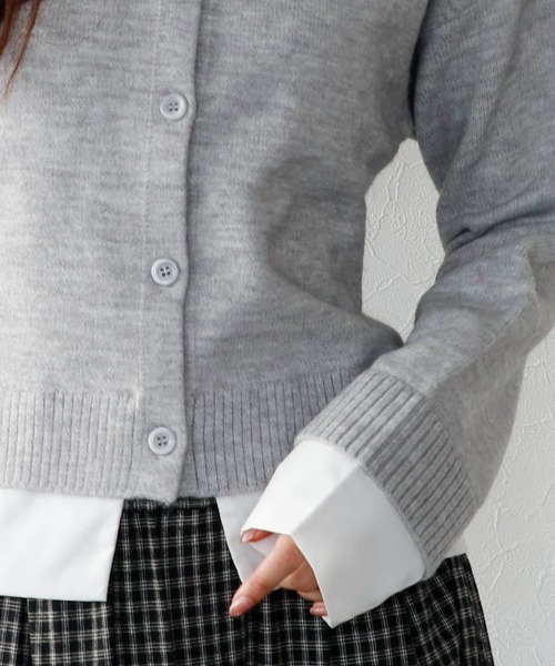 TITE IN THE STORE(ティテ インザ ストア)の「【ZOZOTOWN限定】シャツドッキングカーディガン(ニット/セーター・レディース・ミント/ブラウン/グレー・FREE)」の11枚目の写真