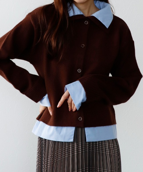 TITE IN THE STORE(ティテ インザ ストア)の「【ZOZOTOWN限定】シャツドッキングカーディガン(ニット/セーター・レディース・ミント/ブラウン/グレー・FREE)」の15枚目の写真