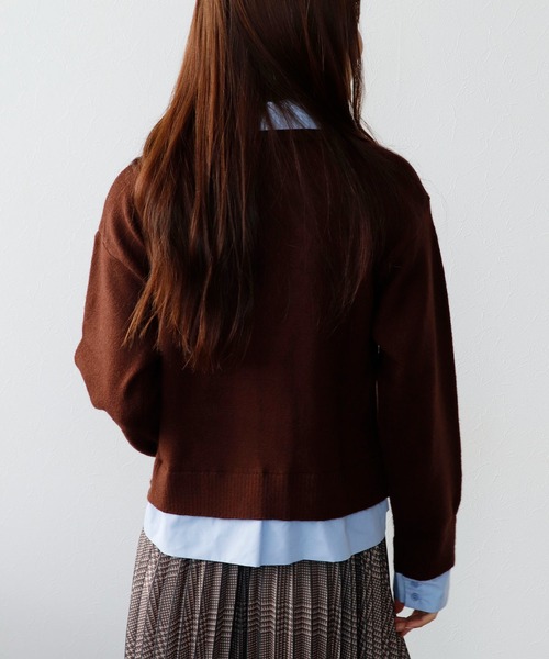 TITE IN THE STORE(ティテ インザ ストア)の「【ZOZOTOWN限定】シャツドッキングカーディガン(ニット/セーター・レディース・ミント/ブラウン/グレー・FREE)」の4枚目の写真