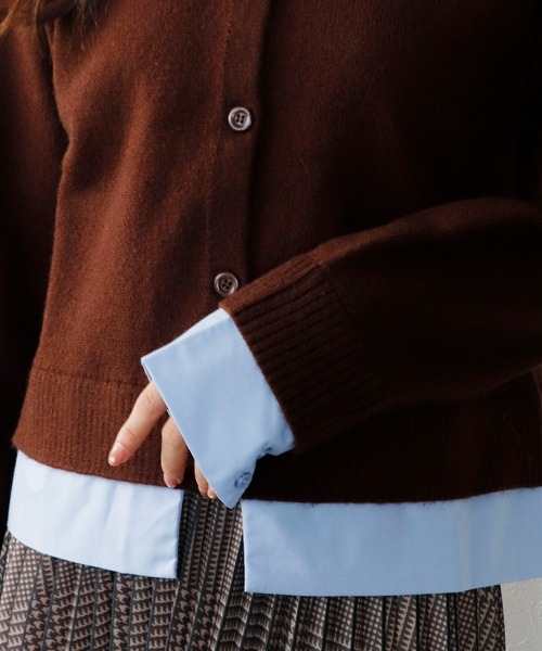TITE IN THE STORE(ティテ インザ ストア)の「【ZOZOTOWN限定】シャツドッキングカーディガン(ニット/セーター・レディース・ミント/ブラウン/グレー・FREE)」の5枚目の写真