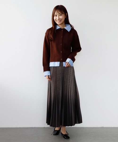 TITE IN THE STORE(ティテ インザ ストア)の「【ZOZOTOWN限定】シャツドッキングカーディガン(ニット/セーター・レディース・ミント/ブラウン/グレー・FREE)」の6枚目の写真