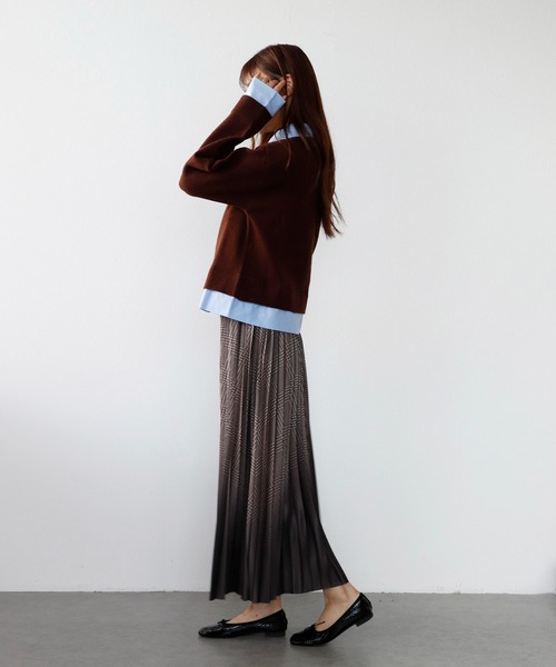 TITE IN THE STORE(ティテ インザ ストア)の「【ZOZOTOWN限定】シャツドッキングカーディガン(ニット/セーター・レディース・ミント/ブラウン/グレー・FREE)」の7枚目の写真