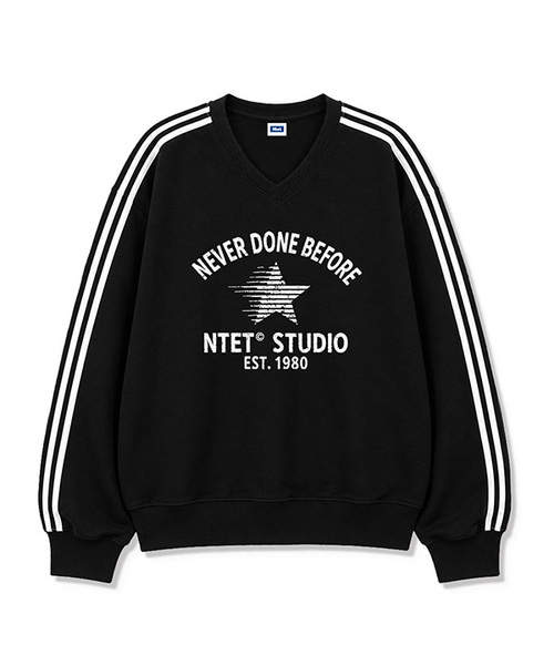 NTET(エンティーイーティー)の「NEVERSTAR トラックVネックスウェット (4color)(スウェット・メンズ・ライトグレー/ブラック/ネイビー/グレー・SMALL/MEDIUM/LARGE/X-LARGE)」の1枚目の写真