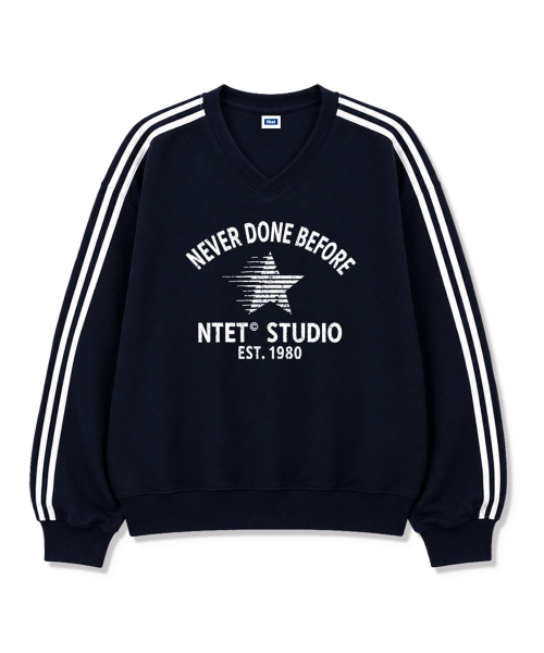 NTET(エンティーイーティー)の「NEVERSTAR トラックVネックスウェット (4color)(スウェット・メンズ・ライトグレー/ブラック/ネイビー/グレー・SMALL/MEDIUM/LARGE/X-LARGE)」の7枚目の写真
