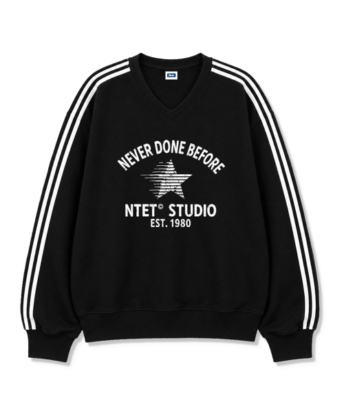 NTET(エンティーイーティー)の「NEVERSTAR トラックVネックスウェット (4color)(スウェット・メンズ・ライトグレー/ブラック/ネイビー/グレー・SMALL/MEDIUM/LARGE/X-LARGE)」の8枚目の写真