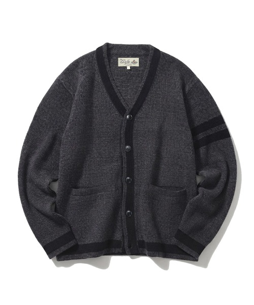 CHENILLE LINE KNIT CARDIGAN：シェニール ライン ニットカーディガン