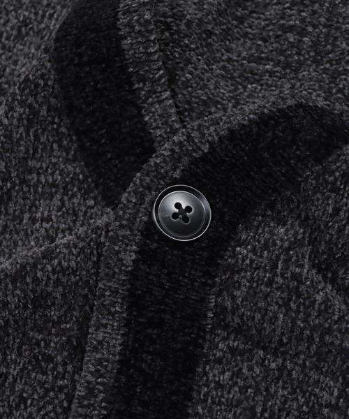 The DUFFER of ST.GEORGE（ザダファーオブセントジョージ）の「CHENILLE LINE KNIT CARDIGAN：シェニール ライン ニットカーディガン（カーディガン/ボレロ・メンズ・チャコールグレー/ブラック・MEDIUM/X-LARGE/LARGE）」の8枚目の写真