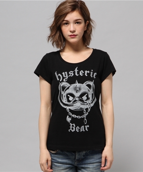 HYSTERIC GLAMOUR,BEAR HEAD pt TSH WEAR
