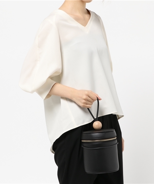 merlot plus(メルロープリュス)の「ウッドボールバニティー2wayショルダーバッグ2178(ハンドバッグ・レディース・ブラック/ブルーグリーン/ライトグレー/ブラウン/ベージュ/アイボリー/グレー・FREE)」の14枚目の写真