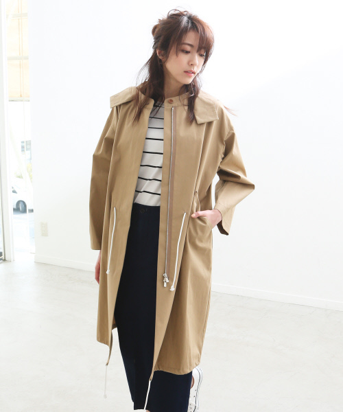 36Quatre-Neuf（カトルナフ）の「ミリタリーコート【Domani 2017年05月号 P.69掲載】（モッズコート・レディース・ベージュ/カーキ・FREE）」の15枚目の写真