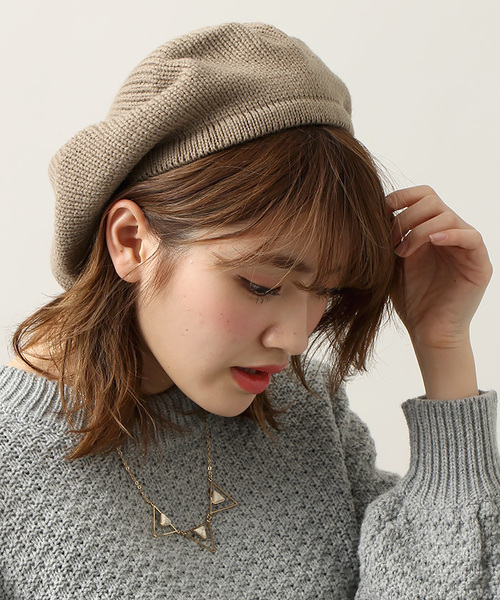 WEGO（ウィゴー）の「WEGO/ハイゲージニットベレー帽（ハンチング/ベレー帽・レディース・ブラック/ライトブラウン/グレー・FREE）」の3枚目の写真