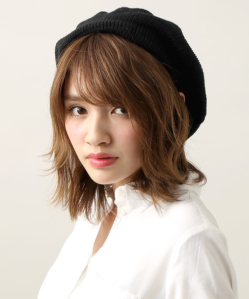 WEGO（ウィゴー）の「WEGO/ハイゲージニットベレー帽（ハンチング/ベレー帽・レディース・ブラック/ライトブラウン/グレー・FREE）」の2枚目の写真