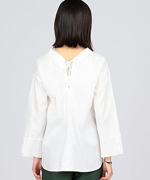 EN ROUTE(アンルート)の「BRISEMY(ブライズミー) BACK LACE-UP BLOUSE(シャツ/ブラウス・レディース・ホワイト/ブラック・FREE)」の3枚目の写真