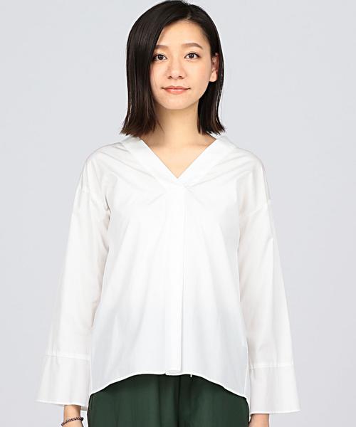 EN ROUTE(アンルート)の「BRISEMY(ブライズミー) BACK LACE-UP BLOUSE(シャツ/ブラウス・レディース・ホワイト/ブラック・FREE)」の4枚目の写真