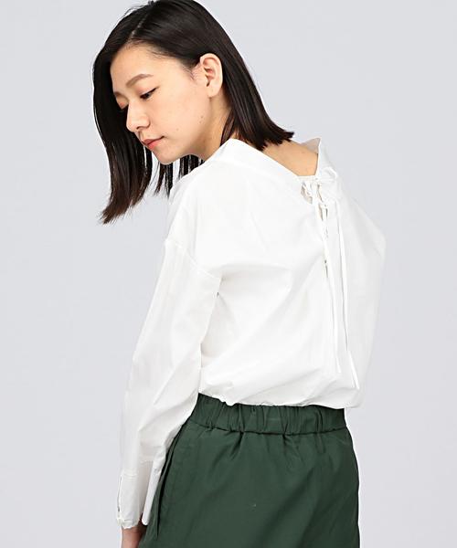 EN ROUTE(アンルート)の「BRISEMY(ブライズミー) BACK LACE-UP BLOUSE(シャツ/ブラウス・レディース・ホワイト/ブラック・FREE)」の11枚目の写真