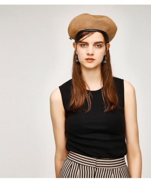 MOUSSY（マウジー）の「SLEEVELESS BASIC TOP（タンクトップ・レディース・オフホワイト/ライトブラウン/ブラック・FREE）」の2枚目の写真