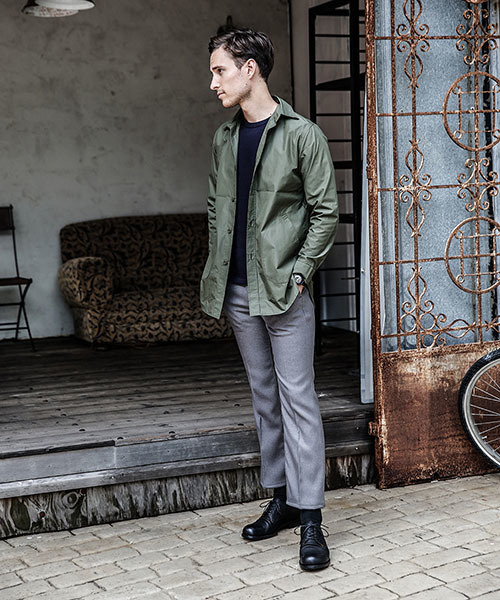 MR.OLIVE（ミスターオリーブ）の「C/N LIGHT WEATHER / PATCH POCKET SHIRT JACKET（シャツ/ブラウス・メンズ・アーミー/ベージュ/ネイビー・LARGE/MEDIUM/SMALL）」の10枚目の写真