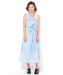 WC | wc/前結びケミカルデニムマキシワンピ(ワンピース)