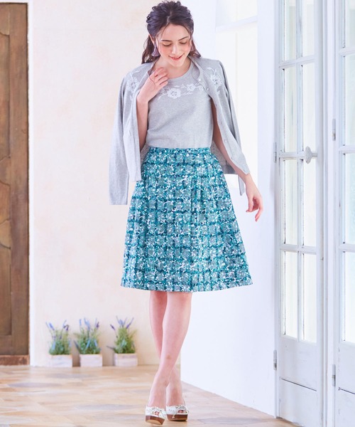 NARACAMICIE（ナラカミーチェ）の「フクレジャカードスカート（スカート・レディース・ネイビー/グリーン・LARGE/MEDIUM/SMALL）」の6枚目の写真