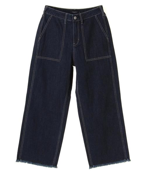 Green　Parks（グリーンパークス）の「甘織りワイドデニムパンツ（デニムパンツ・レディース・インディゴブルー/ライトインディゴブルー/ワンウォッシュ・M/L）」の7枚目の写真