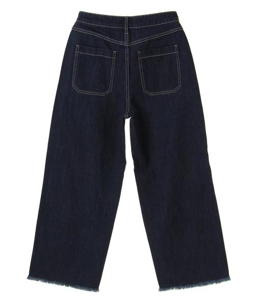 Green　Parks（グリーンパークス）の「甘織りワイドデニムパンツ（デニムパンツ・レディース・インディゴブルー/ライトインディゴブルー/ワンウォッシュ・M/L）」の11枚目の写真