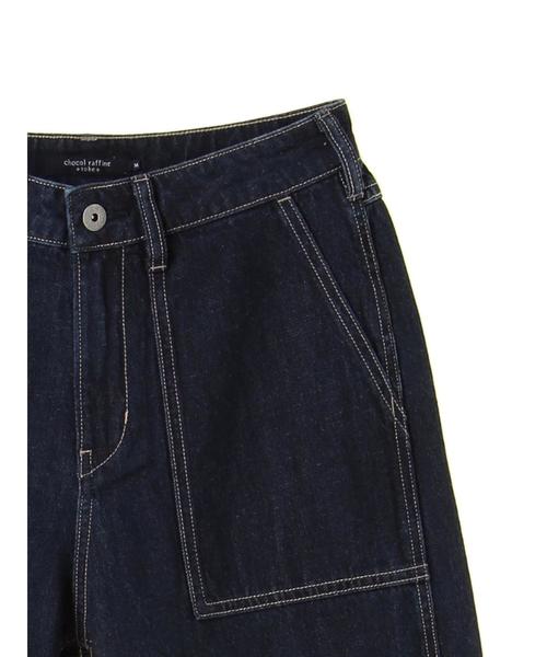 Green　Parks（グリーンパークス）の「甘織りワイドデニムパンツ（デニムパンツ・レディース・インディゴブルー/ライトインディゴブルー/ワンウォッシュ・M/L）」の13枚目の写真