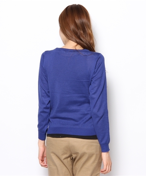 earth music&ecology（アースミュージックアンドエコロジー）の「ピマコットンVカーディガン（カーディガン/ボレロ・レディース・ネイビー/レッド/ピンク/ロイヤルブルー/イエロー/グリーン/ベージュ系その他/杢グレー・SMALL/MEDIUM）」の11枚目の写真