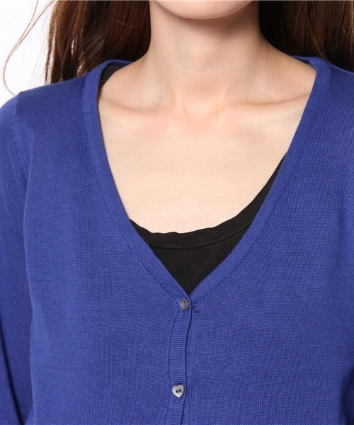 earth music&ecology（アースミュージックアンドエコロジー）の「ピマコットンVカーディガン（カーディガン/ボレロ・レディース・ネイビー/レッド/ピンク/ロイヤルブルー/イエロー/グリーン/ベージュ系その他/杢グレー・SMALL/MEDIUM）」の13枚目の写真