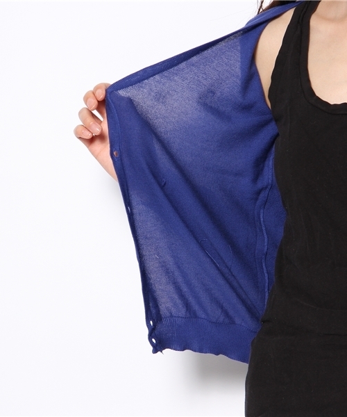 earth music&ecology（アースミュージックアンドエコロジー）の「ピマコットンVカーディガン（カーディガン/ボレロ・レディース・ネイビー/レッド/ピンク/ロイヤルブルー/イエロー/グリーン/ベージュ系その他/杢グレー・SMALL/MEDIUM）」の16枚目の写真