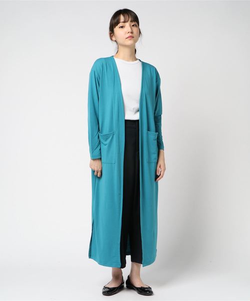 セール うるおい保湿成分アルガンオイル配合 シンプルサイドスリットマキシ丈カーディガン レディース 羽織り C3310 神戸レタス カーディガン ボレロ Kobe Lettuce コウベレタス のファッション通販 Zozotown