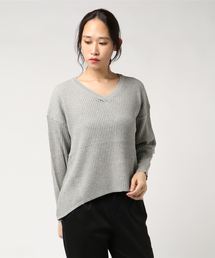 AMERICAN HOLIC | ・長袖ワッフル編み両Vネックプルオーバー(ニット/セーター)