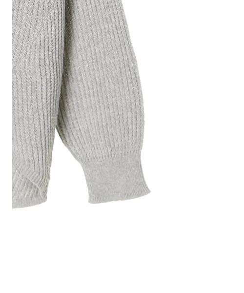 AMERICAN HOLIC（アメリカンホリック）の「・長袖ワッフル編み両Vネックプルオーバー（ニット/セーター・レディース・オフホワイト/ライトカーキ/ネイビー/ブラック/杢グレー・FREE）」の18枚目の写真