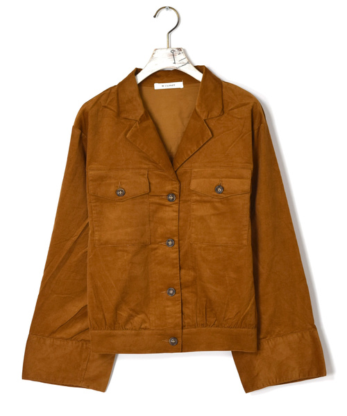 w closet（ダブルクローゼット）の「長袖開襟シャツはおり..（シャツ/ブラウス・レディース・アイボリー/グレー系その他/キャメル・FREE）」の3枚目の写真