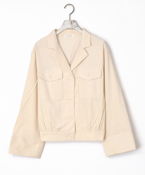 w closet（ダブルクローゼット）の「長袖開襟シャツはおり..（シャツ/ブラウス・レディース・アイボリー/グレー系その他/キャメル・FREE）」の2枚目の写真