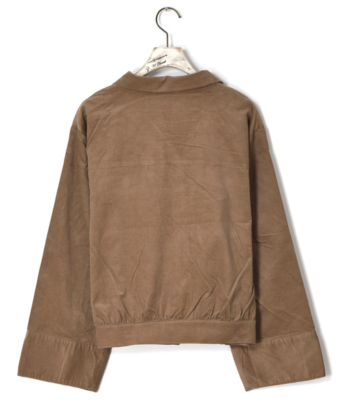 w closet（ダブルクローゼット）の「長袖開襟シャツはおり..（シャツ/ブラウス・レディース・アイボリー/グレー系その他/キャメル・FREE）」の4枚目の写真