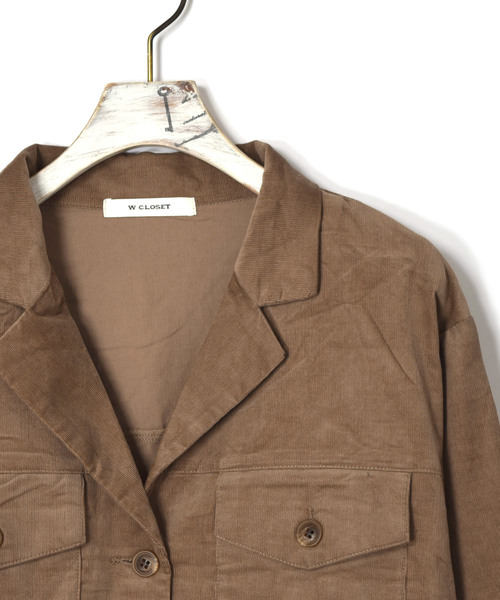 w closet（ダブルクローゼット）の「長袖開襟シャツはおり..（シャツ/ブラウス・レディース・アイボリー/グレー系その他/キャメル・FREE）」の5枚目の写真