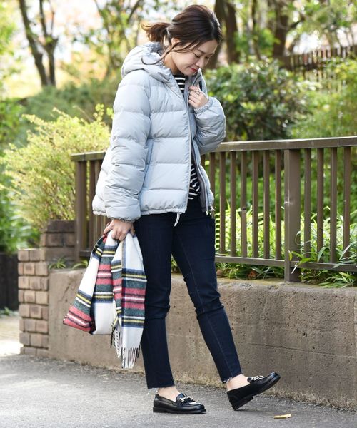 liflattie ships（リフラティ シップス）の「liflattie ships:シームレスダウンフーディー◇（ダウンジャケット/コート・レディース・ライトグレー/ブラック・SMALL/MEDIUM）」の5枚目の写真