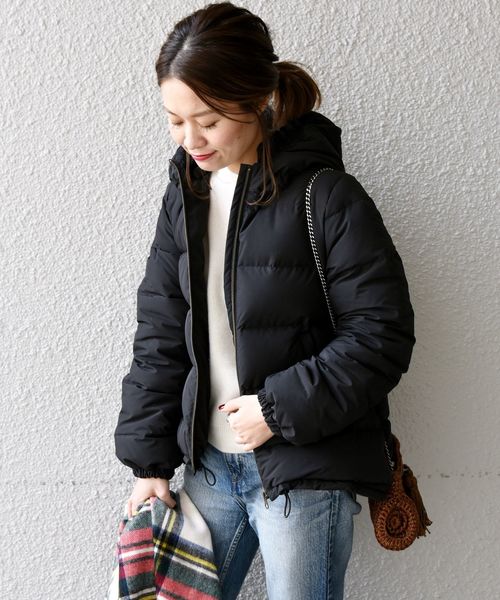 liflattie ships（リフラティ シップス）の「liflattie ships:シームレスダウンフーディー◇（ダウンジャケット/コート・レディース・ライトグレー/ブラック・SMALL/MEDIUM）」の6枚目の写真