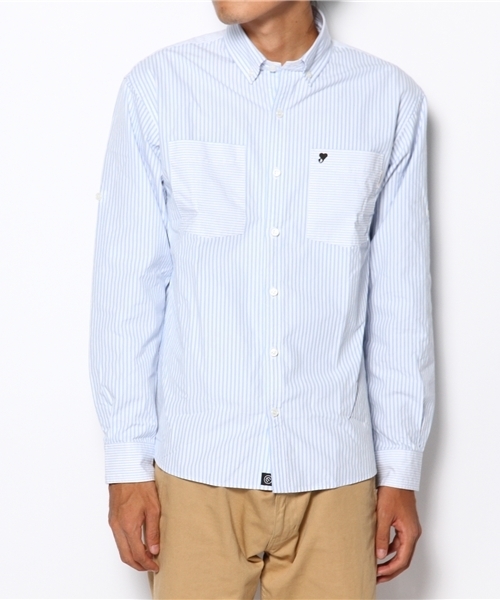 BEAMS(ビームス)の「□INTERFACE / B/H CRAZY STRIPE(シャツ/ブラウス・メンズ・サックスブルー・MEDIUM/LARGE)」の1枚目の写真