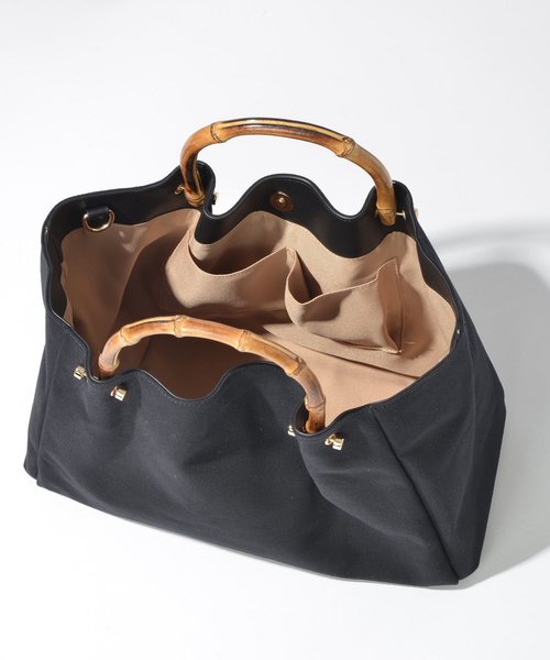 SOLPRESA（ソルプレーサ）の「バンブーハンドルバッグ（トートバッグ・レディース・ナチュラル/ブラック/パイソン・ONE SIZE）」の11枚目の写真