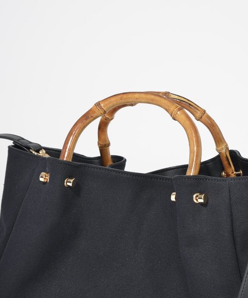 SOLPRESA（ソルプレーサ）の「バンブーハンドルバッグ（トートバッグ・レディース・ナチュラル/ブラック/パイソン・ONE SIZE）」の15枚目の写真